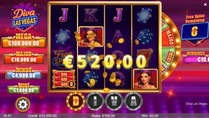 Diva Las Vegas - combinazione vincente con Wild