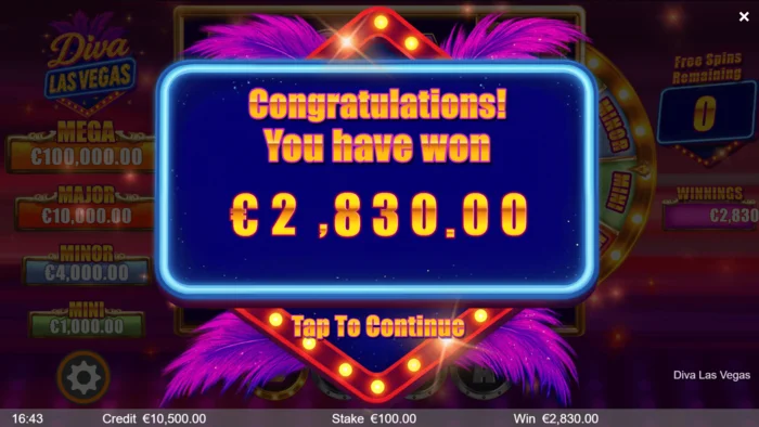 Diva Las Vegas - punteggio finale della sessione